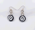 Black/White Spiral Mod Earrings by Lucy Bergamini