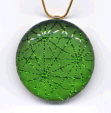Large Peridot Firework Pendant with Gold Snake Chain by Sydney Cash
